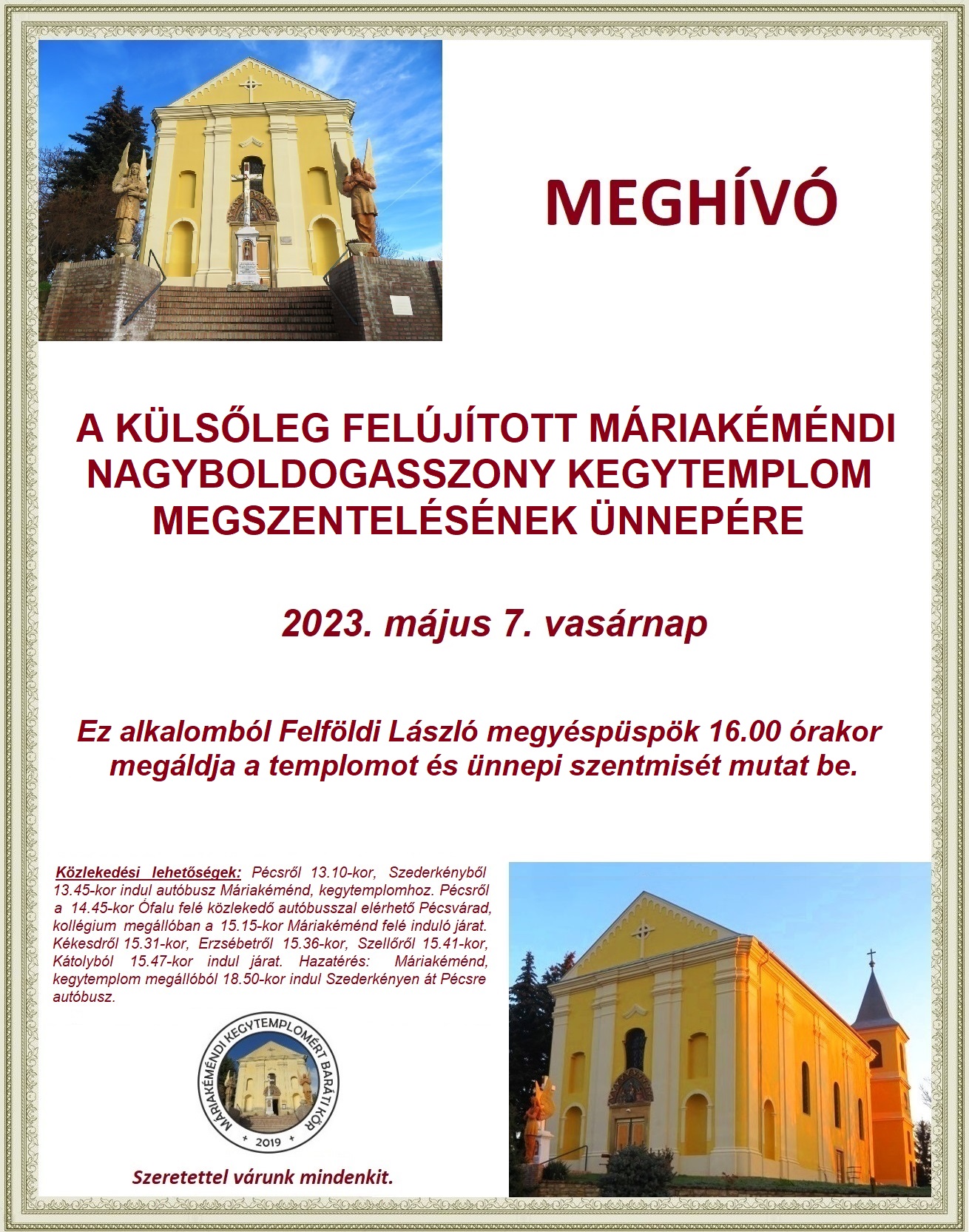 Meghívó templomszentelésre