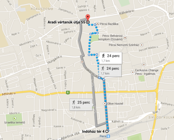 megkozelithetoseg palyaudvarrol