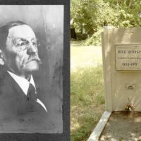 Az idős Kiss György szobrászművész (1852–1919) és sírja (Forrás: Wikipédia)