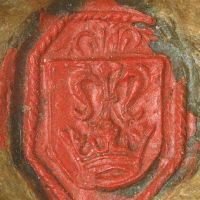 Handó György „koronás-liliomos” nagypréposti gyűrűs pecsétje (Forrás: Pócs Dániel: Handó György könyvtára = Ars Hungarica, 2016/4.)