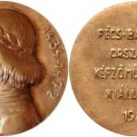 Bíró Iván Janus Pannonius emlékérme ([1956] (Forrás: Pécsi Dénár)